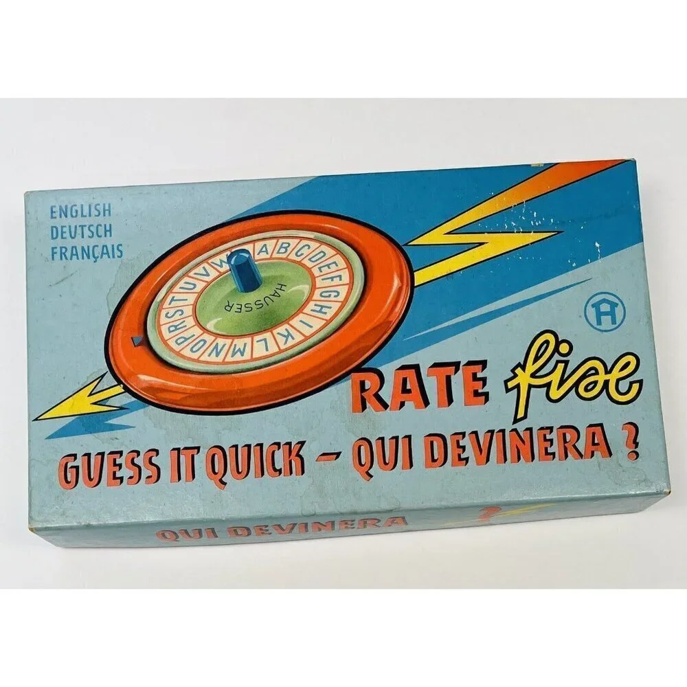 VTG 1950s Rate Fix GUESS IT QUICK Trivia Game English Dutch French COMPLETE EUC